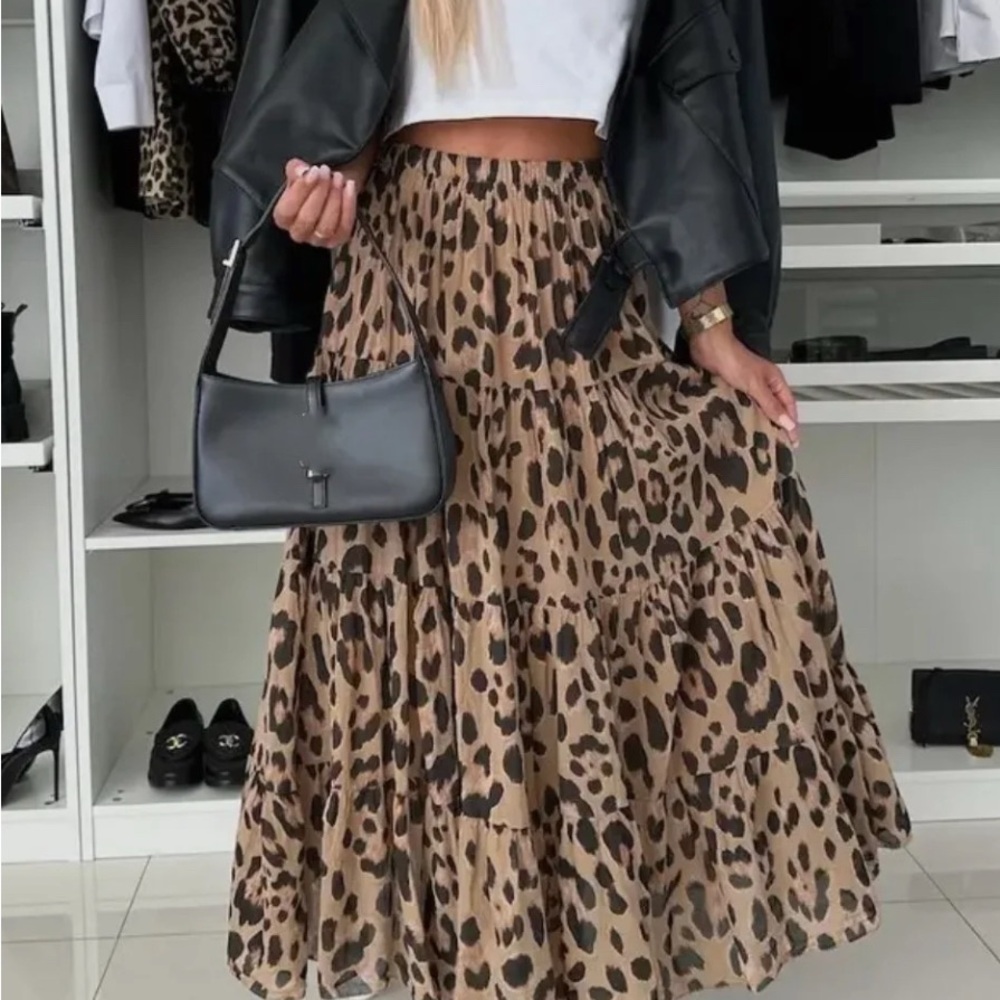 Leopard Print Maxi Skirt
